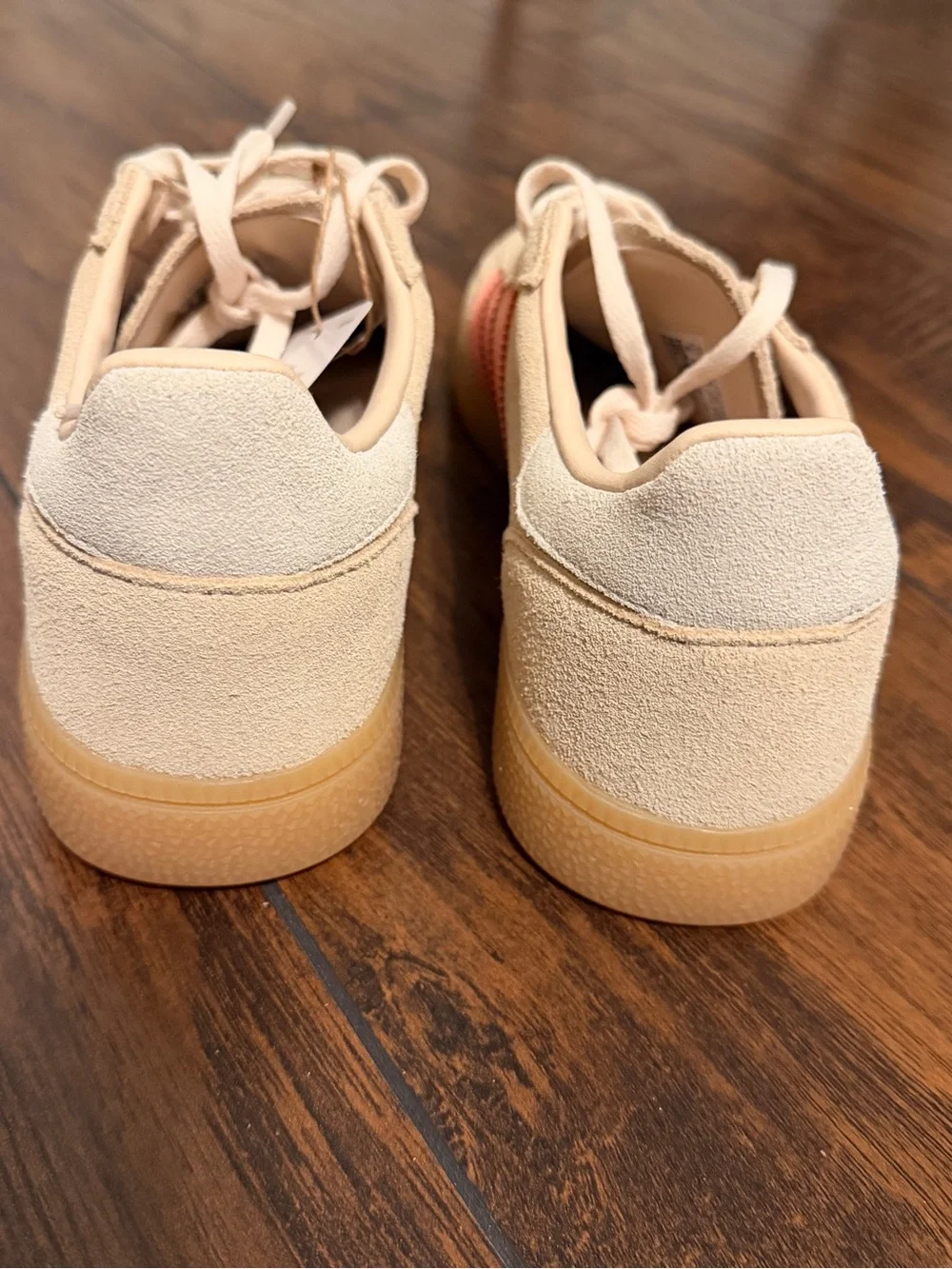 adidas Handball Spezial Women’s Sneakers - Cream with Pink Stripes